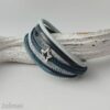 Lederarmband mit Stern blau