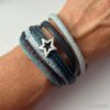 Lederarmband mit Stern in blau