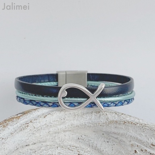 Jalimei Armband Fisch navy-mint