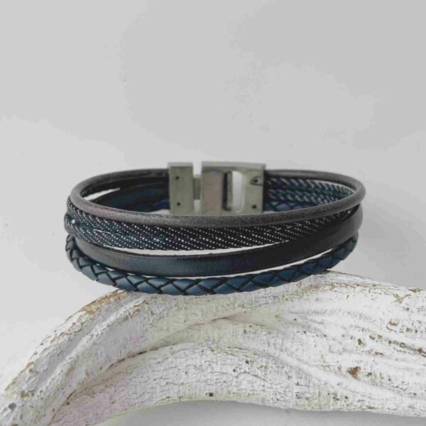 Lederarmband Herren blau