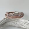 Schönes Lederarmband aus Nappa Leder rosa-taupe