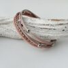 Schönes Lederarmband aus Nappa Leder in rosa-taupe