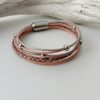 Schönes Lederarmband aus Nappa in rosa-taupe