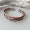 Schönes Lederarmband Nappa in rosa-taupe