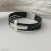 Armband mit Kreuz zur Konfirmation in schwarz