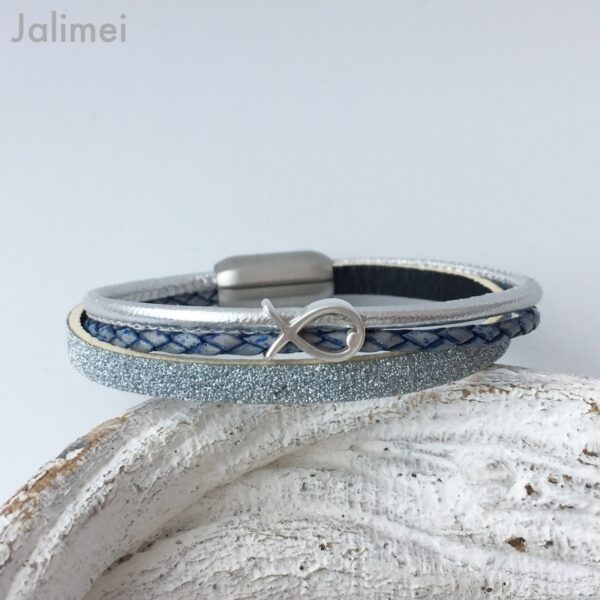 Armband Fisch Glitzer light-blue