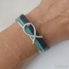 Lederarmband mit einem Fisch blau-türkis Konfirmation