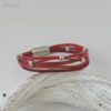 Lederarmband mit Nappa in rot