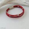 das Lederarmband mit Nappa in rot