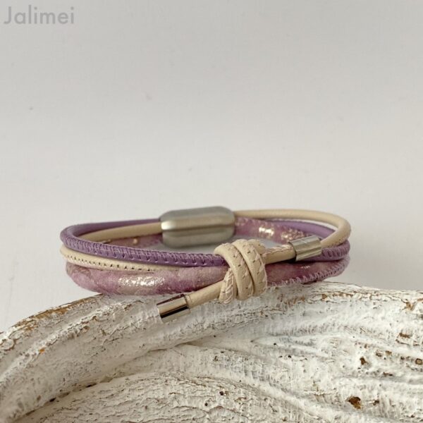 Lederarmband Knoten in lila