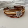 Lederarmband kleine Phaistos Scheibe beige-in braun