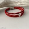 Lederarmband mit Dreieck in rot