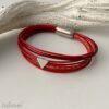 Lederarmband Dreieck in rot