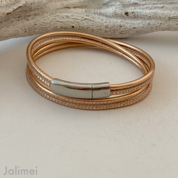 tolles Wickelarmband aus Nappaleder rosegold