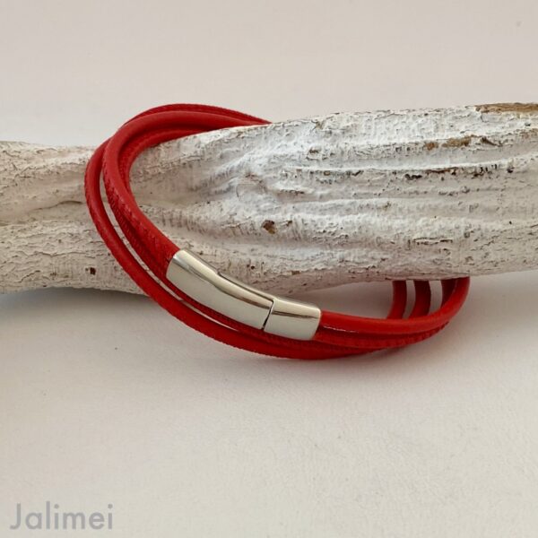 schlichtes Wickelarmband aus Nappaleder rot