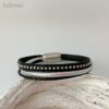 Lederarmband Chainball schwarz