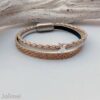 Lederarmband mit Glitzer rosegold mit Sternchen