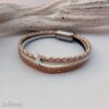 Lederarmband Glitzer in rosegold mit Sternchen