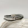 Lederarmband mit Infinity grau