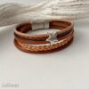 Lederarmband Stern in braun