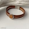 Lederarmband mit Mandala in braun