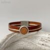 Lederarmband mit Mandala braun