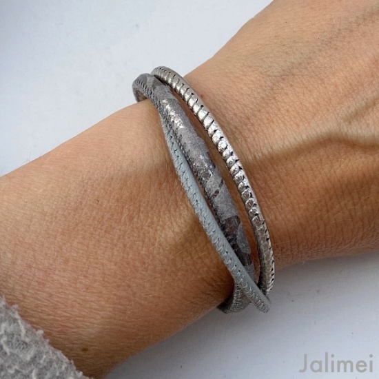 Lederarmband Nappa Damasco grau