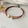 Lederarmband Perle in braun