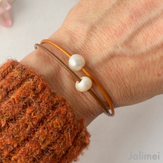 Lederarmband Perle braun