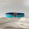 Lederarmband offenerStern in türkis blau