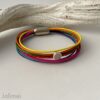 Lederarmband mit Lebensblume in bunt
