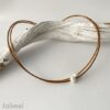 Ledercollier mit Perle braun
