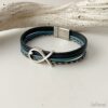 Armband mit Fisch Konfirmation in anthrazit blau