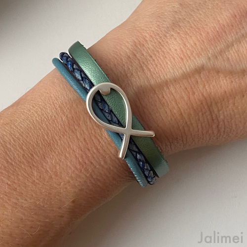 Jalimei Armband mit Fisch mint-antikblau