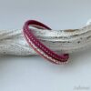 Lederarmband mit Chainball in pink