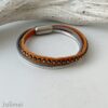 Lederarmband Strass in orange