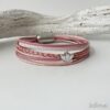 Lederarmband mit Lotusblume rosa