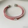 das Lederarmband mit Lotusblume rosa