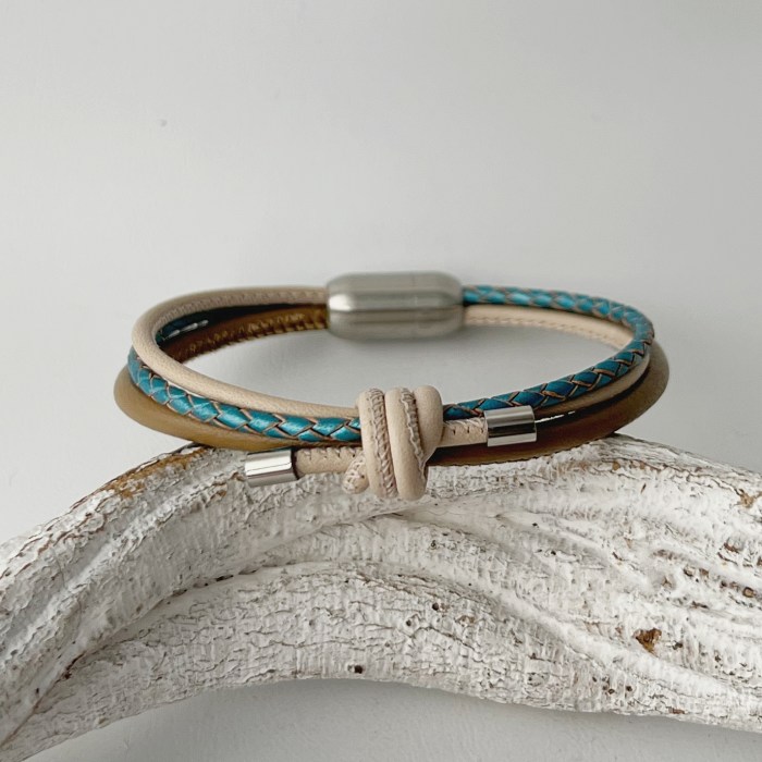 JalimeiLederarmband mit - taupe Jalimei Jalimei Knoten petrol