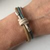 Lederarmband mit Knoten taupe petrol