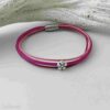 das Lederarmband fein mit Blümchen in pink