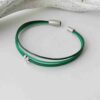 das Lederarmband fein mit Blümchen grün
