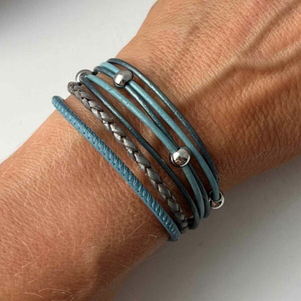 Lederarmband Nappa hellblau