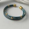 Lederarmband aus Nappa Gold hellblau