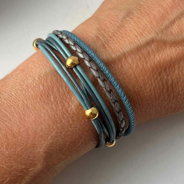 xLederarmband Nappa Gold hellblau