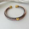 Lederarmband Herzchen Gold in rosa und grau