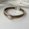 Lederarmband mit einem Mandala beige gold