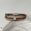 das Lederarmband Ginkgoblatt in braun