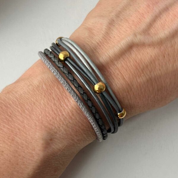 Lederarmband Nappa Gold grau