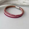 das Lederarmband schlicht in pink und rosa